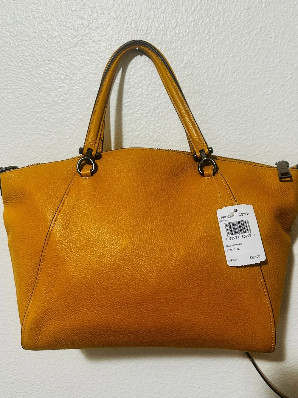 NWT Coach Mustard Yellow Leather Prairie Satchel
